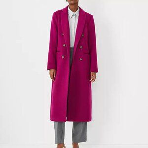 Ann Taylor Magenta wool blend overcoat NWT size XS